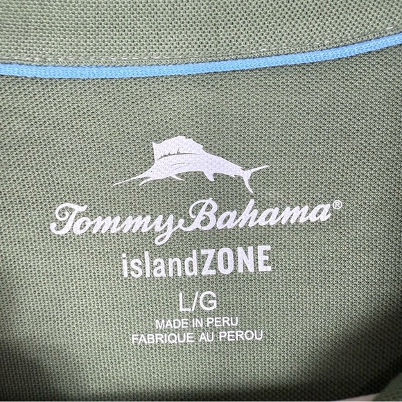 Tommy Bahama IslandZONE Button Up Top Mens Large Collared Green Pima Cotton - Picture 4 of 6